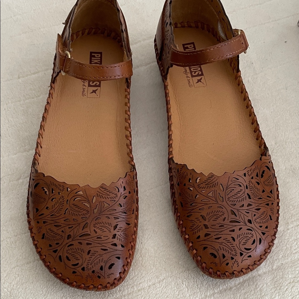 PIKOLINOS Women's Tan Cutout Flats, Size 37 (6.5/7) - Picture 5 of 13